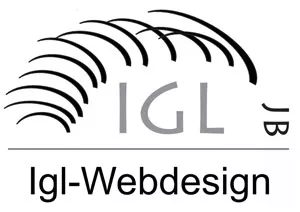 Logo von Igl Webdesign – modernes Webdesign-Studio mit stilisierter Schrift und kreativem Branding Logo von Igl Webdesign – modernes Webdesign-Studio mit stilisierter Schrift und kreativem Branding